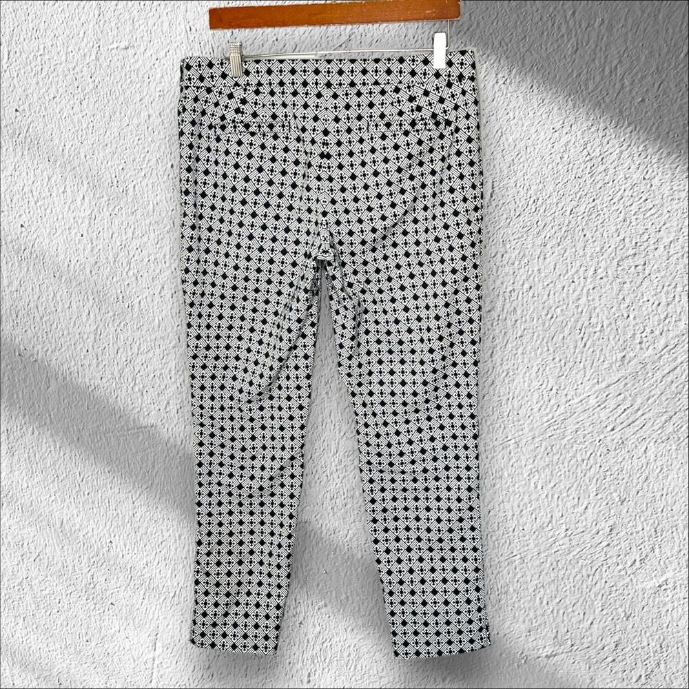 Tory Burch Heidi Jacquard Crop Pants Side Zip Workwear Office Business Size 10 - Picture 2 of 12